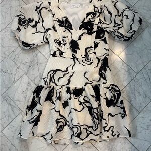 Tanya Taylor Black and White Mini Dress